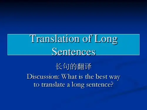 Lecture 14 Long Sentences