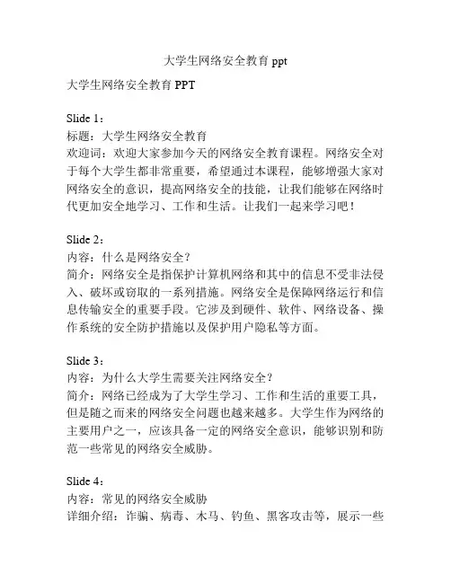 大学生网络安全教育ppt