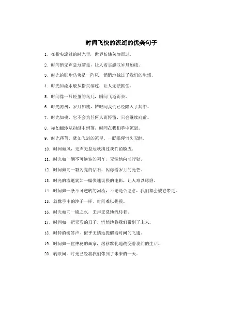 时间飞快的流逝的优美句子