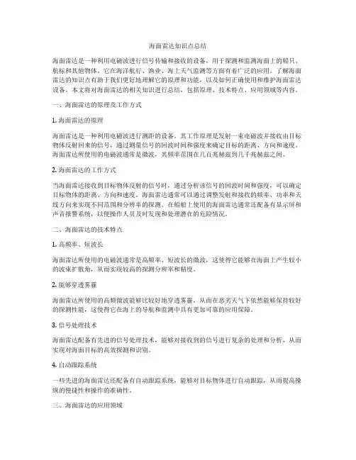 海面雷达知识点总结