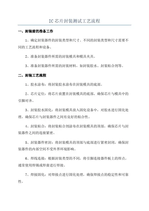 IC芯片封装测试工艺流程