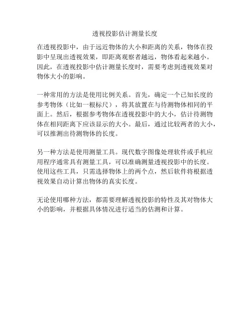 透视投影估计测量长度