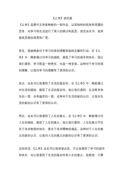 《止学》读后感