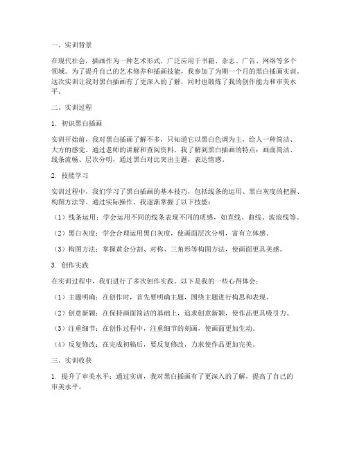 黑白插画实训报告心得