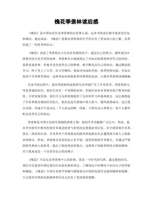 槐花季羡林读后感