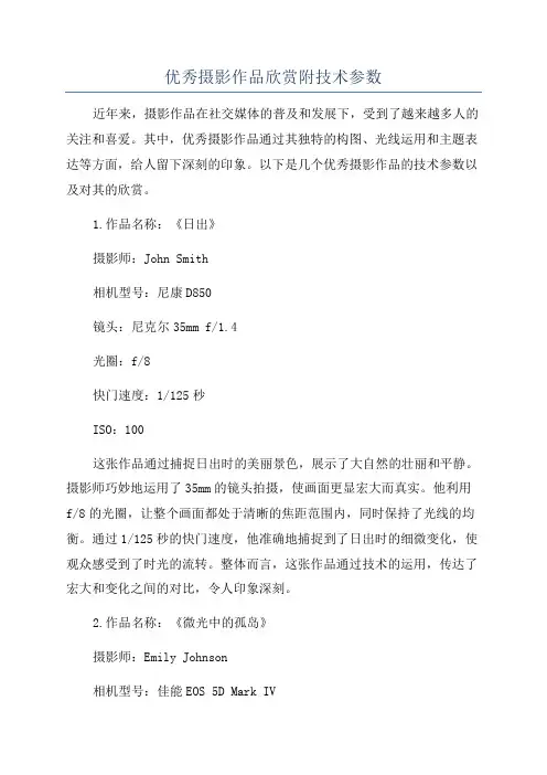 优秀摄影作品欣赏附技术参数