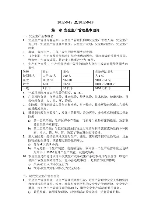 2013备考注安--安全管理整理笔记