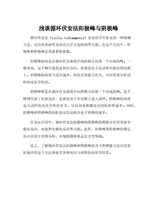 循环伏安法阳极峰和阴极峰