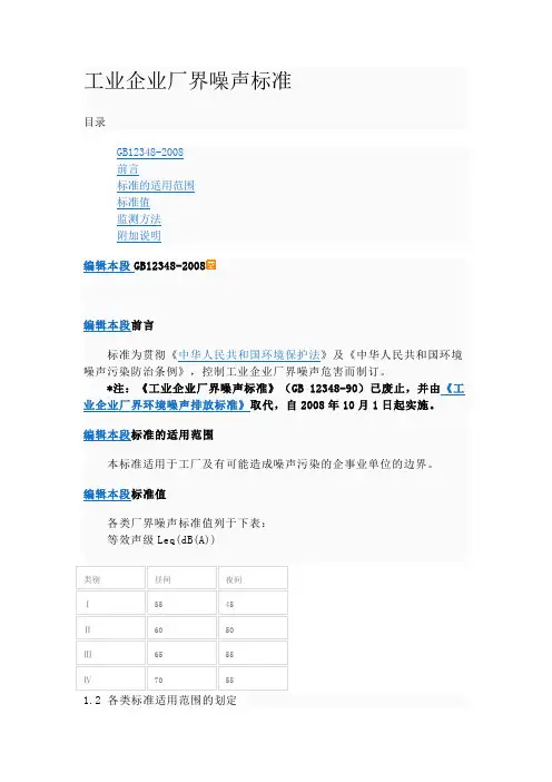 工业企业厂界噪声标准