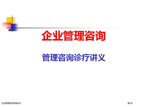 企业管理咨询诊断讲义