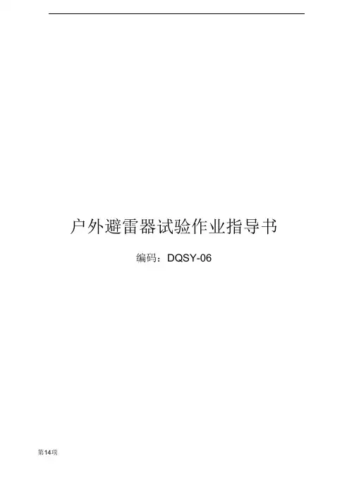 电网建设户外避雷器试验作业指导书