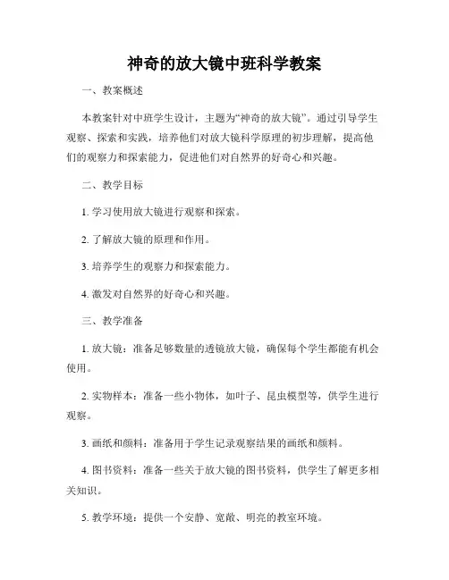 神奇的放大镜中班科学教案