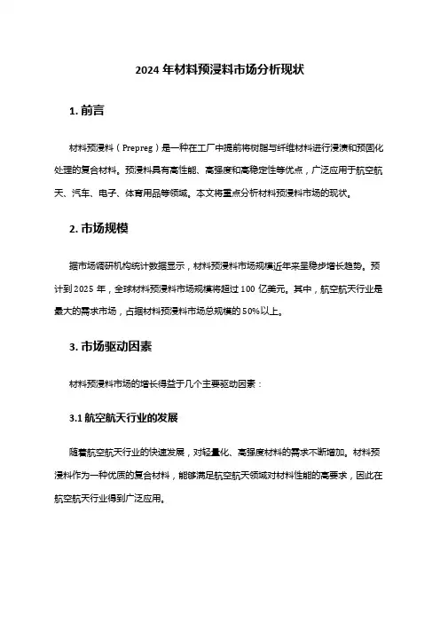 2024年材料预浸料市场分析现状