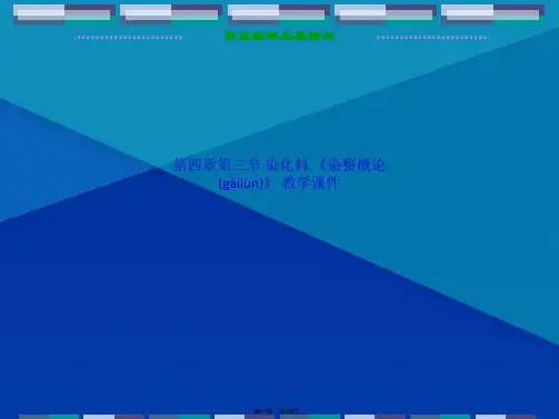 第四章第三节 染化料 《染整概论》 教学课件(共33张PPT)