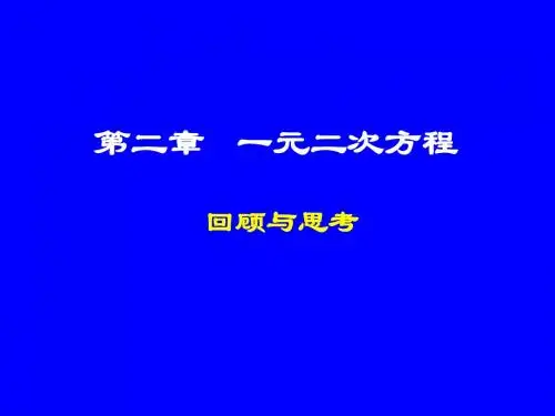 《一元二次方程》复习课件