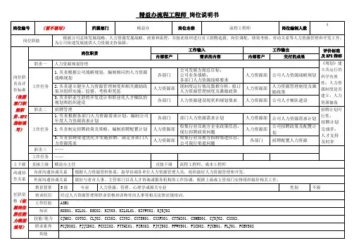 流程工程师岗位说明书