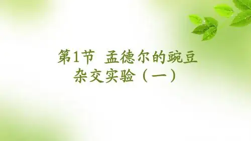 孟德尔遗传定律(一)