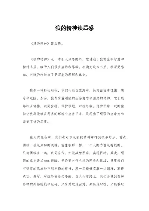 狼的精神读后感