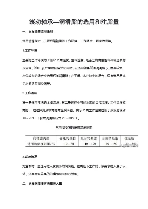 滚动轴承—润滑脂的选用和注脂量