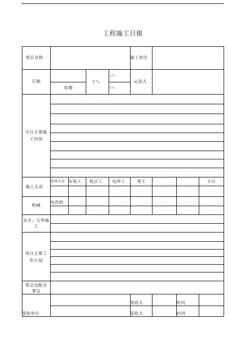 施工日报周报月报样本