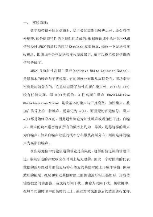 数字基带传输 带限信道课程设计