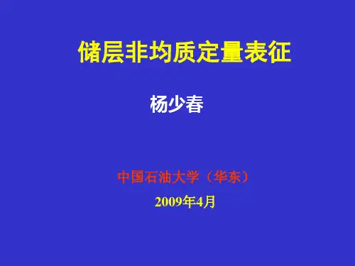 储层非均质性定量表征(第一部分_表征参数来源)资料