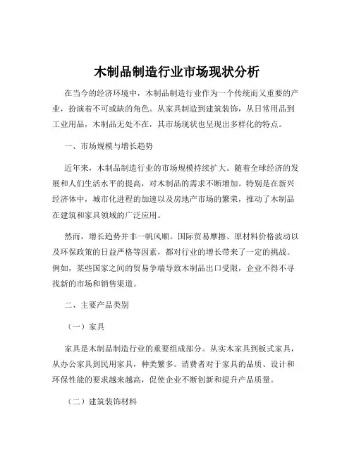 木制品制造行业市场现状分析