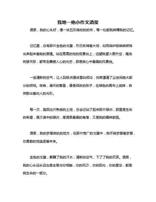 我地一绝小作文酒泉