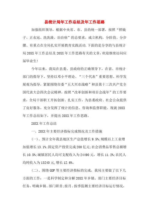 2019年县统计局年工作总结及年工作思路