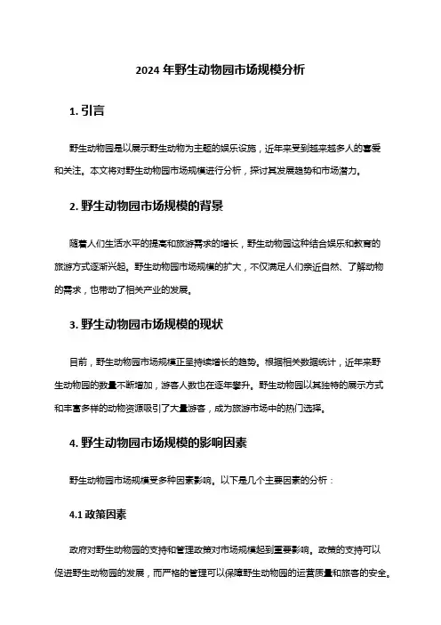 2024年野生动物园市场规模分析