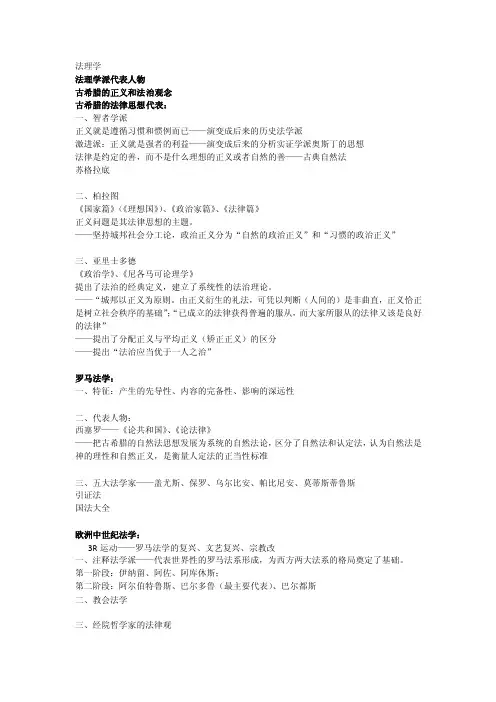 法理学主要流派代表人物