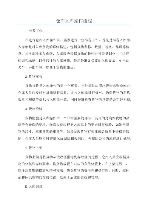 仓库入库操作流程
