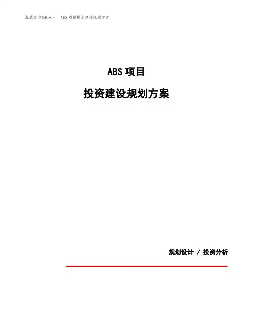 ABS项目投资建设规划方案(模板)