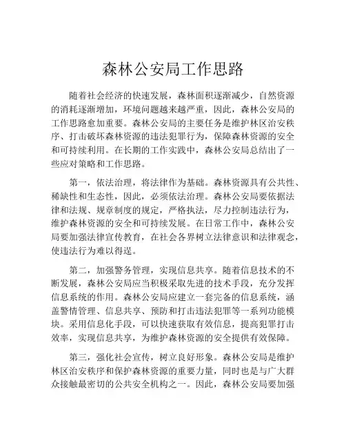 森林公安局工作思路