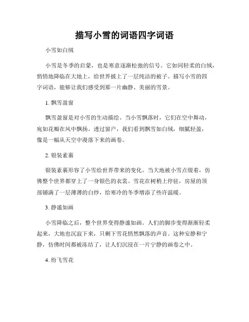 描写小雪的词语四字词语