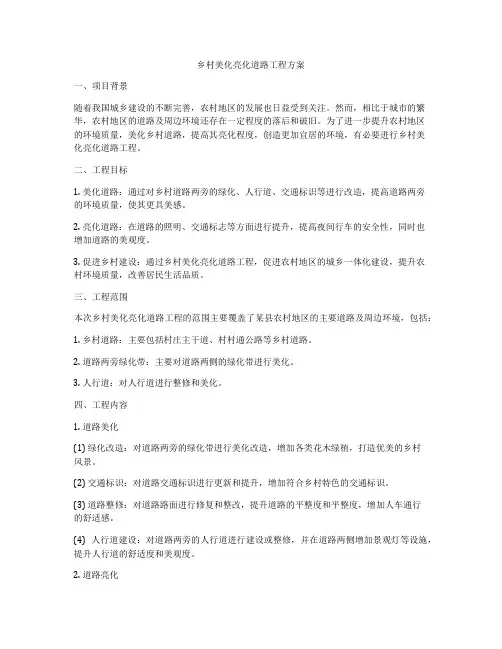 乡村美化亮化道路工程方案