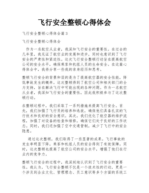 飞行安全整顿心得体会