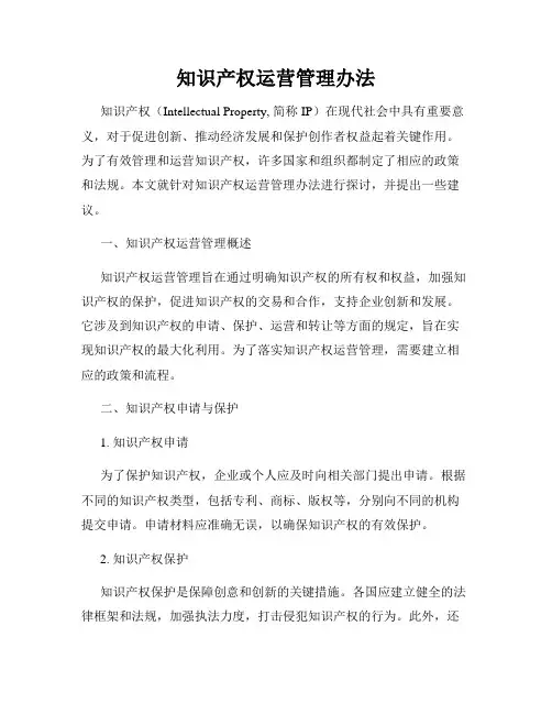 知识产权运营管理办法