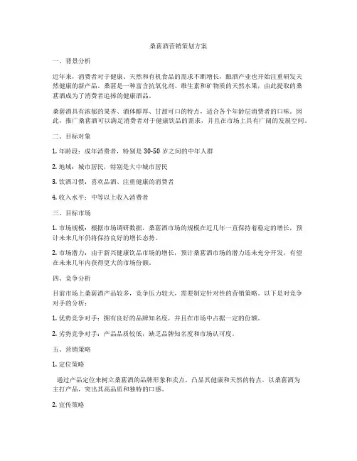 桑葚酒营销策划方案