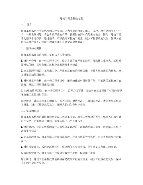 建筑工程系整改方案