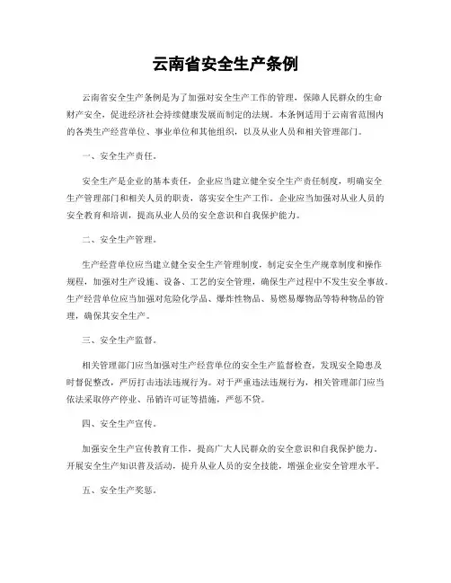 云南省安全生产条例