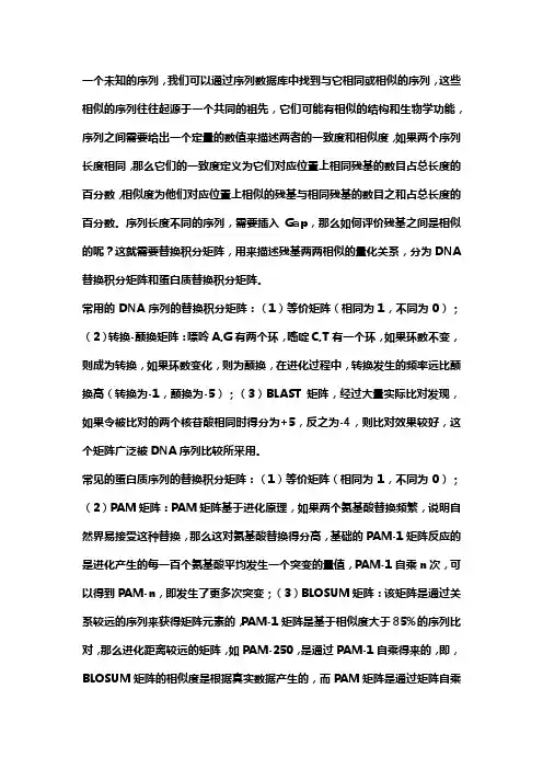 序列比对原理