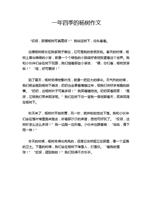 一年四季的杨树作文