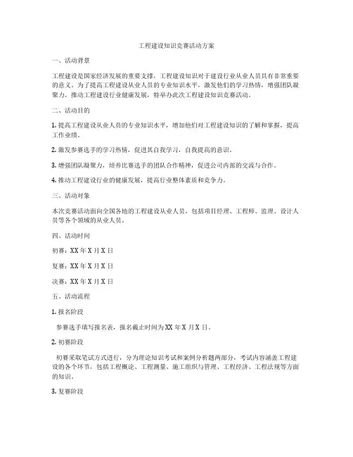工程建设知识竞赛活动方案
