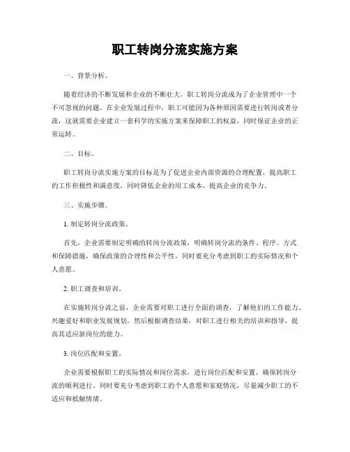 职工转岗分流实施方案