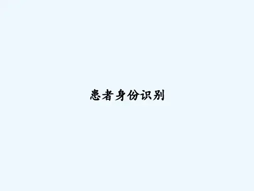 患者身份识别 PPT