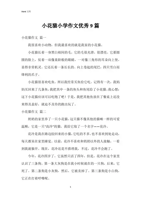 小花猫小学作文9篇