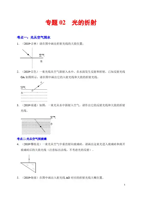 专题02  光的折射的作图-作图精解精练