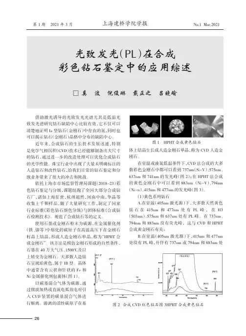 光致发光(PL)在合成彩色钻石鉴定中的应用综述