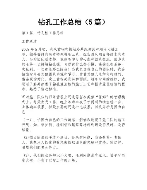 钻孔工作总结(5篇)